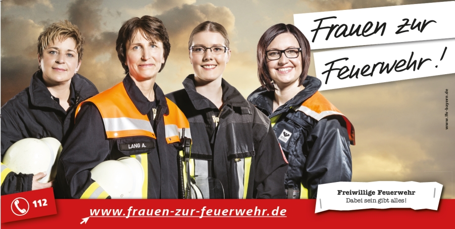 FRAUEN ZUR FEUERWEHR |
Frauen sind Astronaut und Bundeskanzler! Warum dann nicht auch Feuerwehrfrau? image2